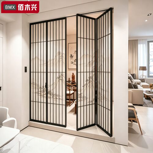 三联动推拉门宋代美学玻璃折叠门