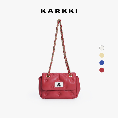 KARKKI/个奇小羊皮云朵枕头包真皮单肩链条包新款斜挎腋下女包