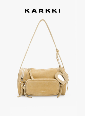 KARKKI/个奇口袋包反绒头层牛皮时尚通勤百搭单肩斜挎手提女包