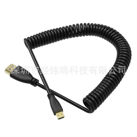 Microhdmi连接线microHDMI高清线弹簧视频相机平板拉伸缩hdmi转