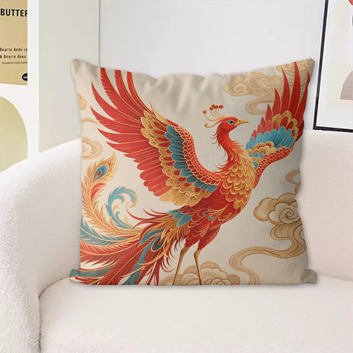 凤凰新潮抱枕套十字绣2025新款线绣自己绣中国风吉祥喜庆简单绣