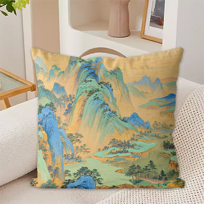 千里江山图风景十字绣抱枕绣2025新款线绣手工DIY满绣抱枕套自绣