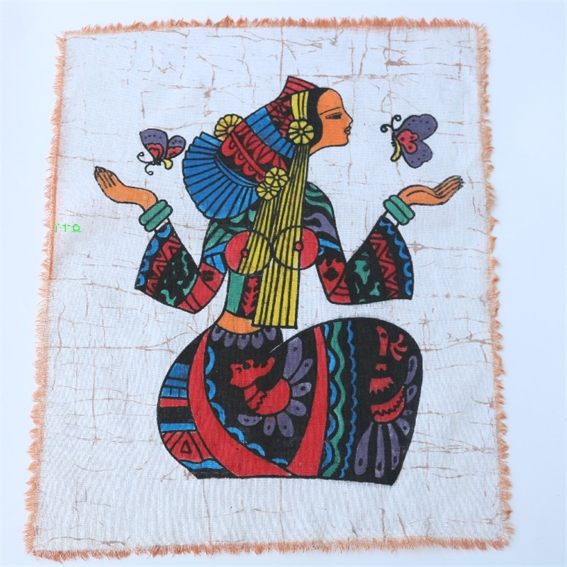 蜡染布艺小画佤山行酒吧餐厅壁画棉麻挂画民族工艺品特色家居装饰图片