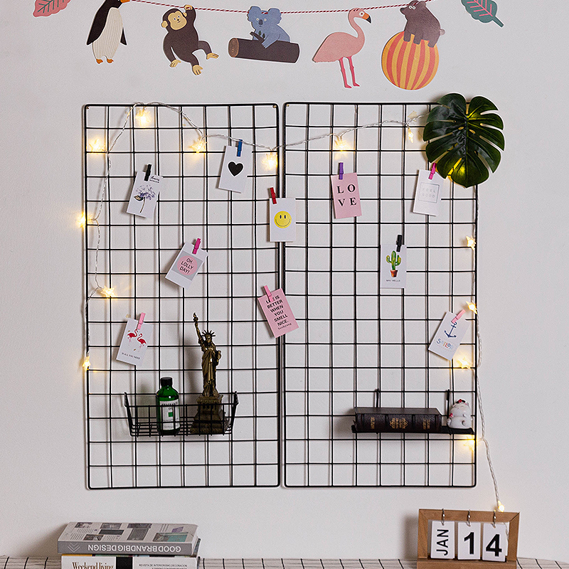 速发卧室宿舍少心铁网格照片房墙间架饰挂墙置物装展示作品