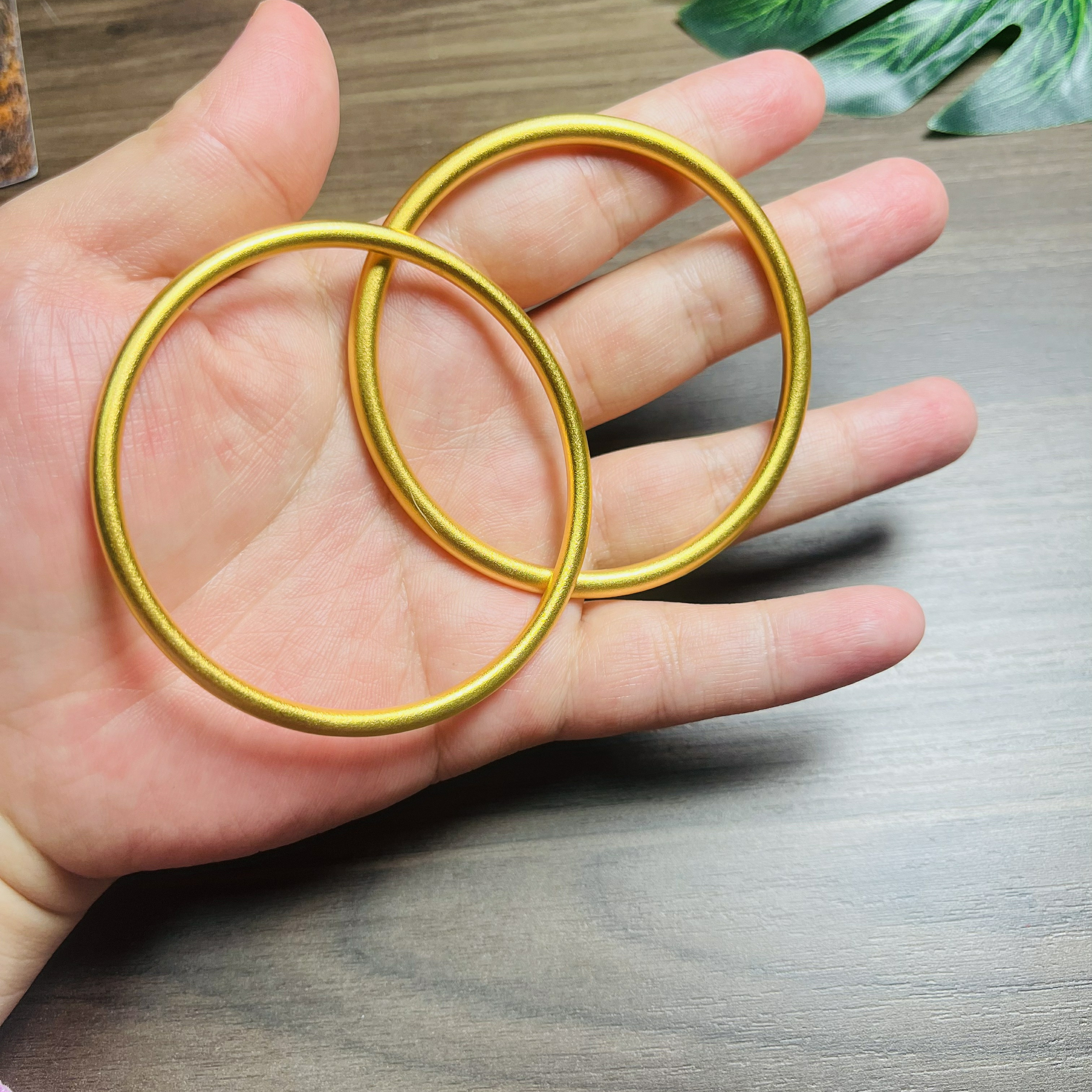 999足金包银手工古法传承素圈手镯男女款黄金包银实心亮面手环