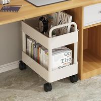 桌下书架置物架落地小推车可移动儿童简易收纳带轮桌面办公桌书柜