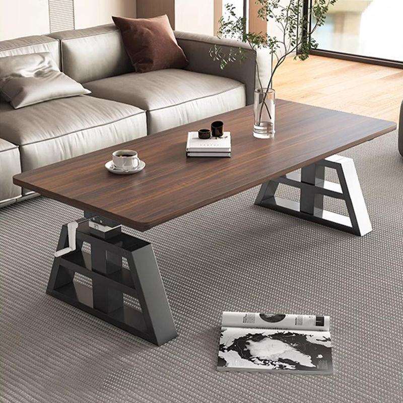 手摇升降家用岩板茶几餐桌两用多功能客厅茶桌小户型学习办公桌子