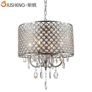 炬胜led水晶吊灯创意餐厅不锈钢笼子吊灯 简约E14欧规客厅卧室灯