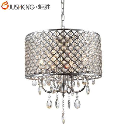 炬胜led水晶吊灯创意餐厅不锈钢笼子吊灯 简约E14欧规客厅卧室灯