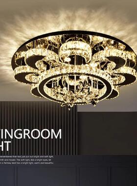跨境供货新款水晶灯客厅灯圆形简约现代led吸顶灯大气家用卧室灯