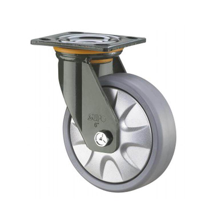 SUPO/向荣动力4寸承重型带双刹车灰色PP轮脚轮J07S-01D-100-112