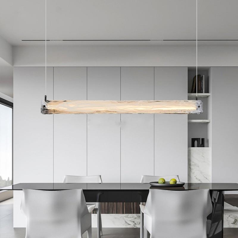 现代简约餐厅长条云雾玻璃吊灯北欧创意客厅餐桌吧台设计师艺术灯