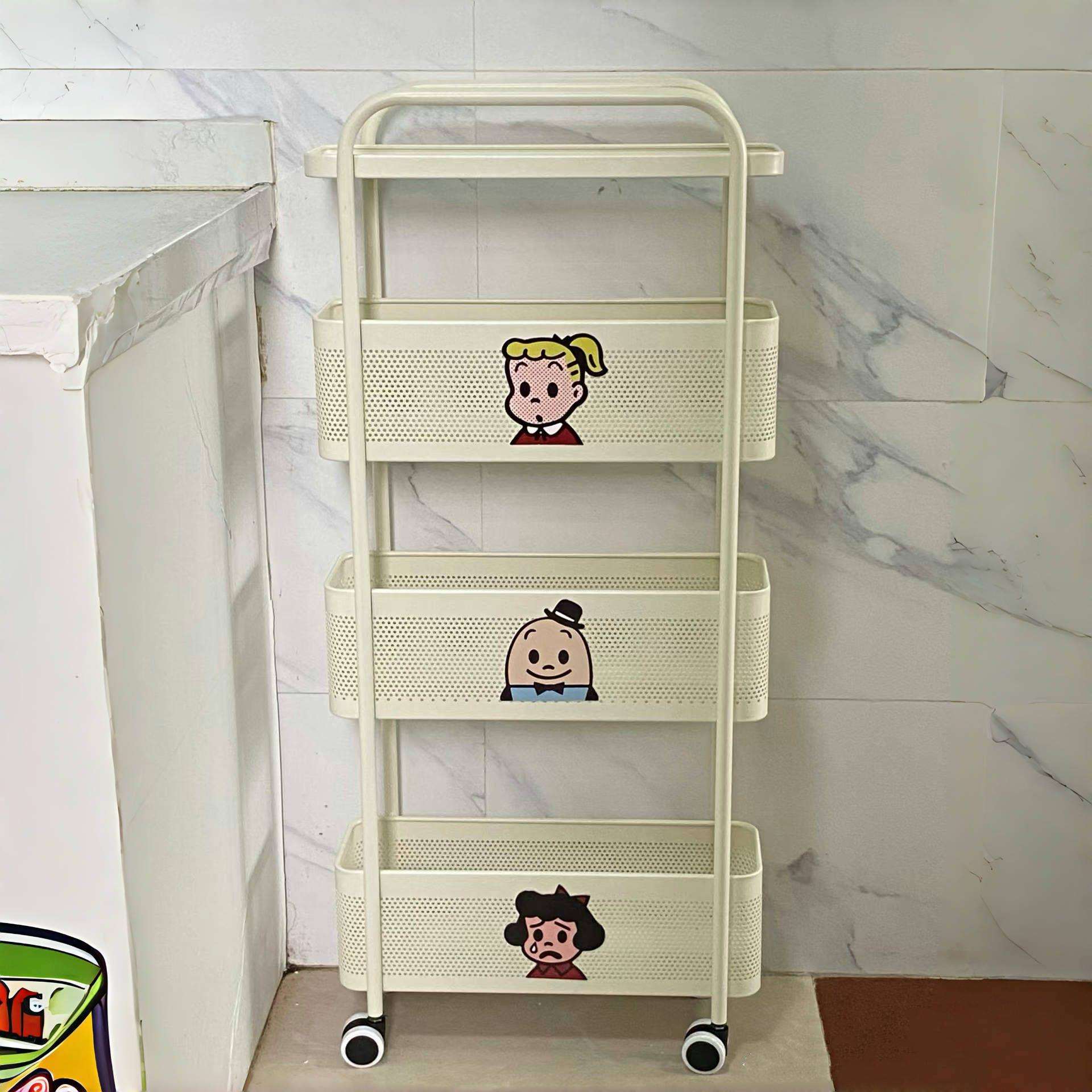 卫生间夹缝置物架浴室小推车多层收纳架家用多功能加厚移动储物架