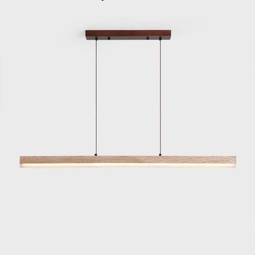 极简餐厅吊灯黄洞石胡桃木一字长条餐桌茶室灯具中式复古诧寂风灯