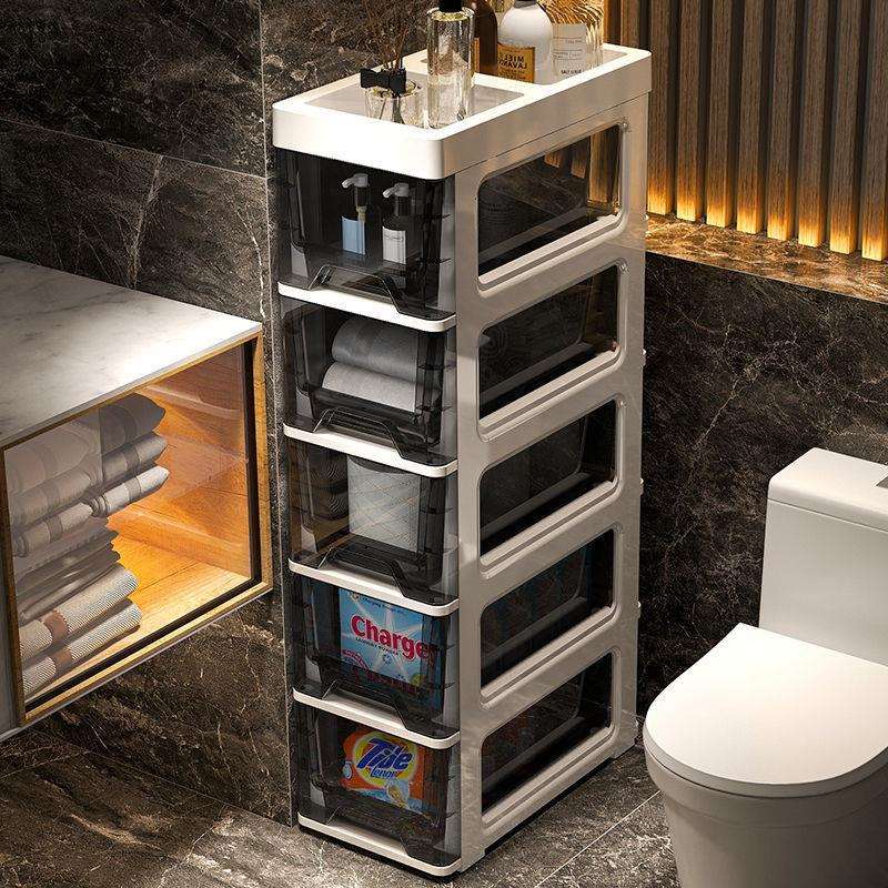 夹缝收纳柜子塑料抽屉式整理架卫生间浴室多层储物缝隙置物架逸珥