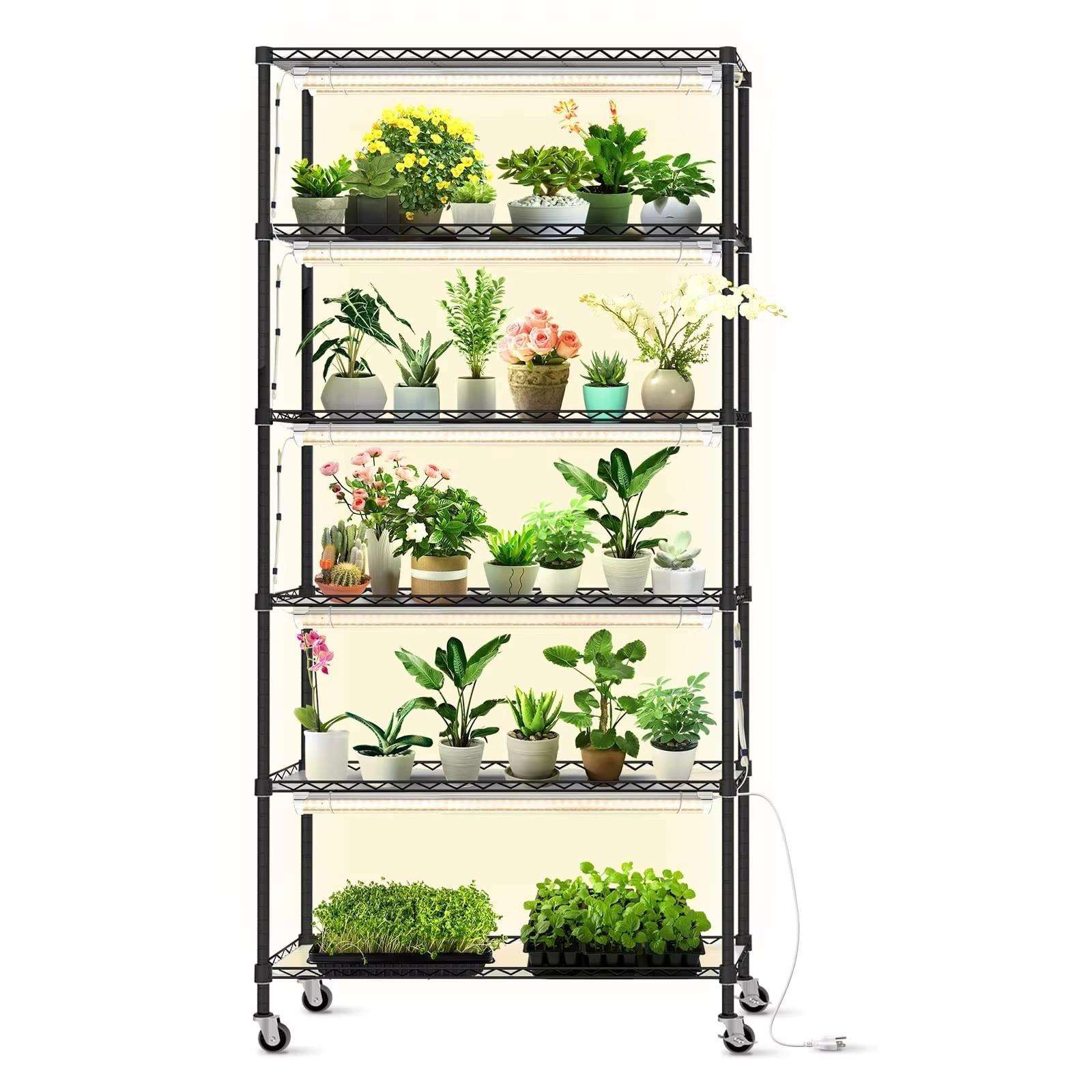 花架灯LED生长灯铁架一拖六全光谱12V 24V T8一体化植物灯