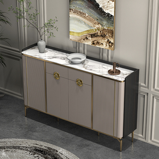 意式轻奢风鞋柜家用门口入户玄关柜鞋柜岩板台面鞋柜2026新款爆款