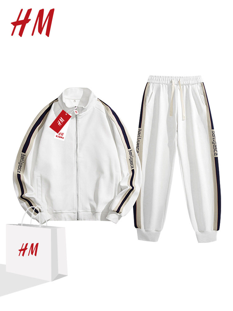 HM 캐주얼 스포츠 자켓 남성용 봄 가을 스탠드 칼라 루즈 러닝웨어 다목적 커플 자켓으로 완벽한 세트