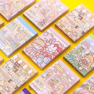 卡通便本手账小签本子迷你便携便日记本学生卡通新清利贴留言