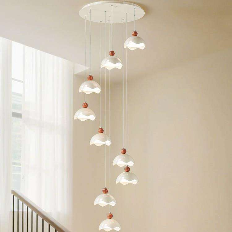 法式奶油风旋转楼梯间长吊灯loft公寓别墅现代简约大气复式楼吊灯