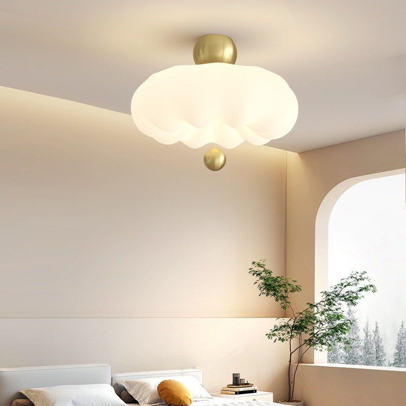 法式奶油风吸顶灯 全光谱护眼卧室灯 米家智能连接灯具 复古南瓜