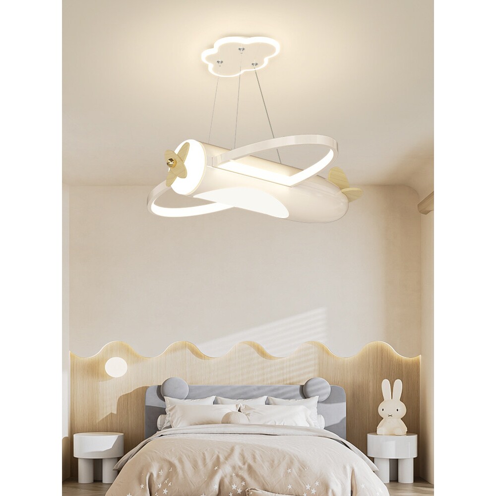 2025年新款儿童房吊灯奶油风男女孩卧室房间灯创意卡通飞机吸顶灯