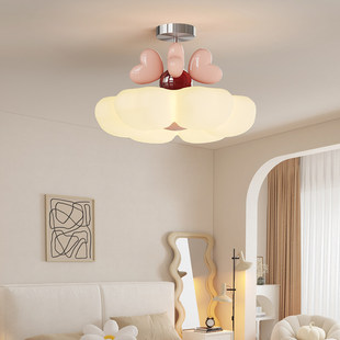 奶油风卧室吸顶灯 米家普瑞自然光灯具 铁制全光谱智能语音控制灯