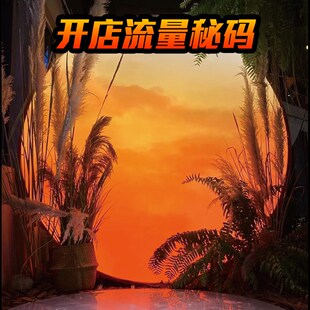 网红日落灯箱广告牌软膜夕阳晚霞背景墙月球拍照打卡氛围户外防水