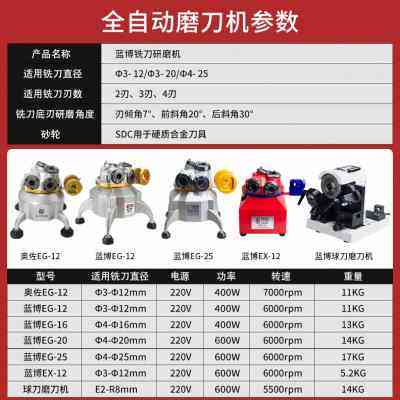 极速蓝博铣刀研磨机砂轮全自动高精度小型钻头球刀傻瓜万能磨刀机