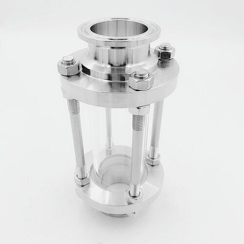 快装玻璃管道视镜304不锈钢卫生级卡箍式直通快接视盅带保护罩38