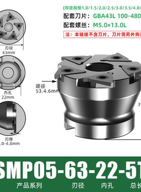 数控加工中心SMP05浅沟槽铣刀杆 内孔卡簧槽铣刀杆内环T型槽刀杆