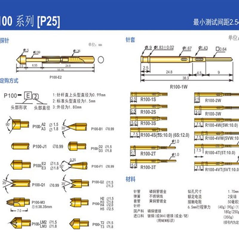 R100-4W 3W 2W针套 配套P100系列探针    直径1.7MM 测试针套,珠宝/钻石/翡翠,翡翠裸石/蛋面,淘宝优惠券,粉丝福利购,淘宝优惠卷