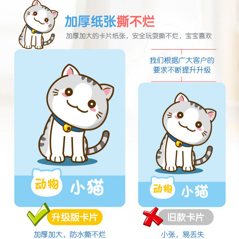 速发儿童数字英语识字卡片宝宝婴幼儿启蒙英文岁物动知闪卡0-认2