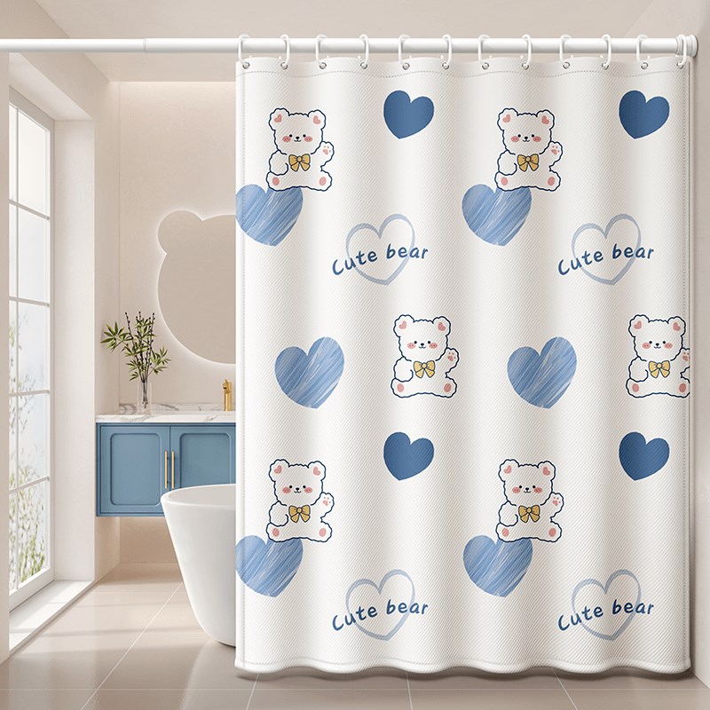 速发卫生帘浴室防房浴帘免打孔隔断窗帘水厕所干湿分离拉间门帘子