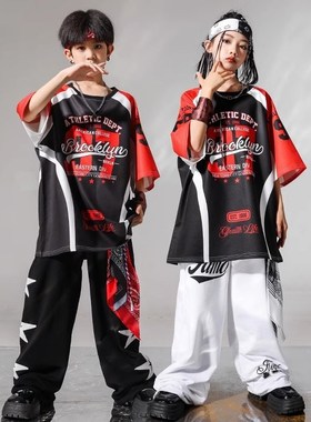 速发街舞服装少儿酷帅潮服数字7演出服男孩套ih装pho装孩嘻哈服p