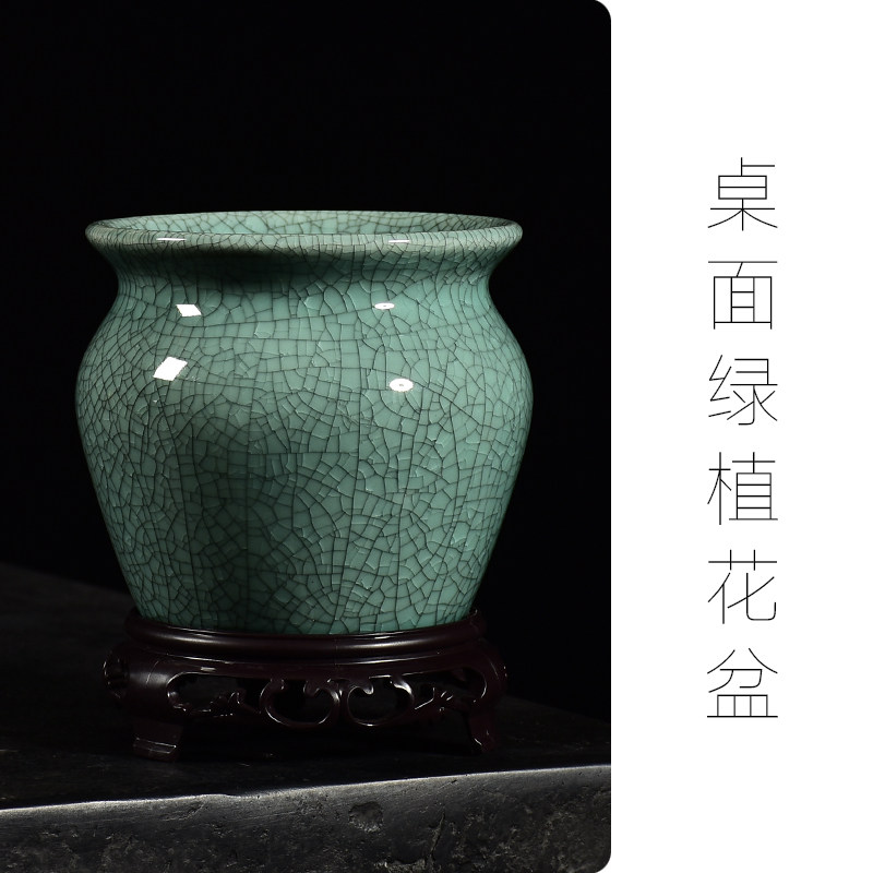 速发蝴蝶兰花盆陶瓷绿植吊兰盆栽室内小面多肉造文竹盆景复古桌号