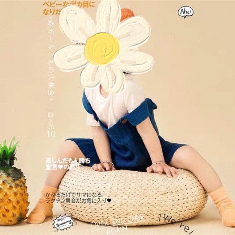 速发工笔宝儿童拍影道具 百天画宝 古风 茶艺草编垫子 创意影楼摄