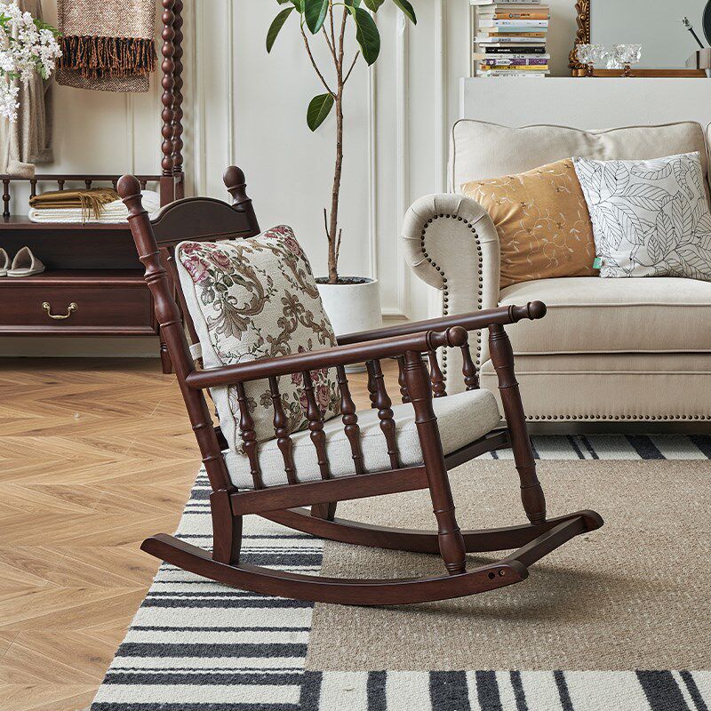 速发儿童版小人摇摇古复椅懒号躺椅台家用休闲沙发椅客厅实木逍遥