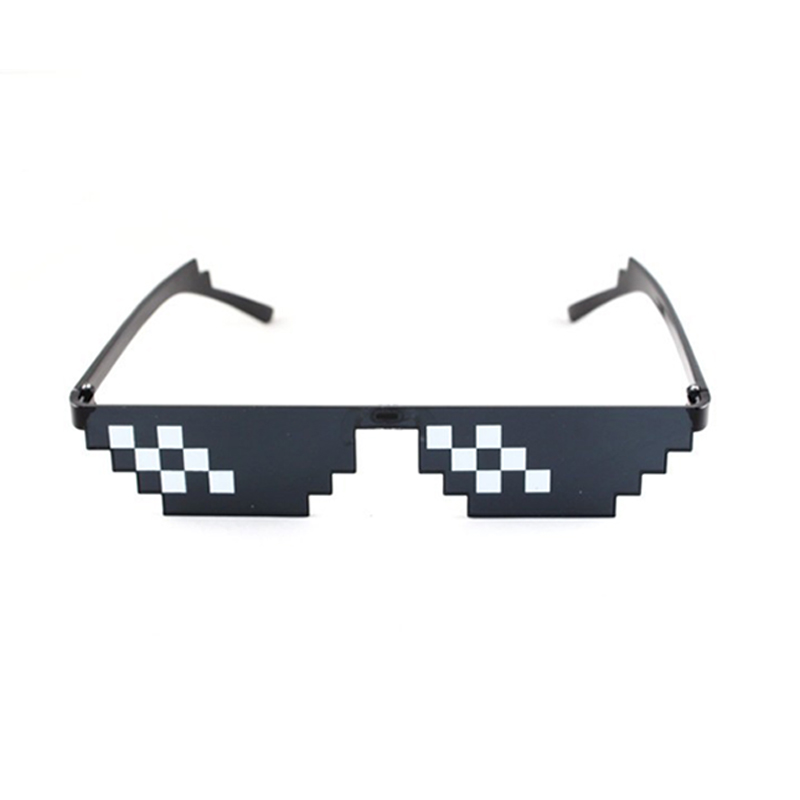 网红Fashion Glasses Shades 8 Bit Pixelated Ladies Sunglasses