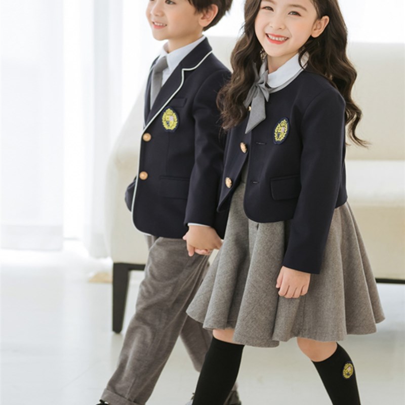 速发幼版园园服春秋装韩套学院风三件儿韩版风班服小学生校服
