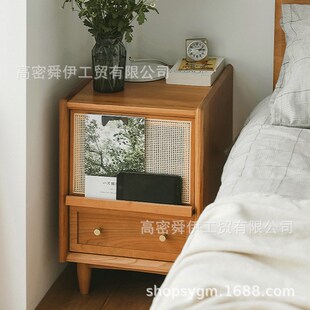 速发舜伊阑珊床头柜m木5c实宽小尺寸日木樱桃式超窄多功能床头柜