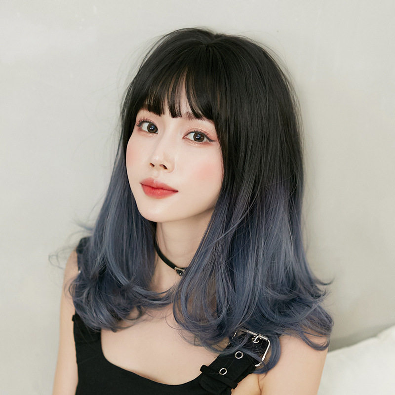 现货速发假发长卷发自然蓬松逼真长发修脸中长发齐刘海全头套