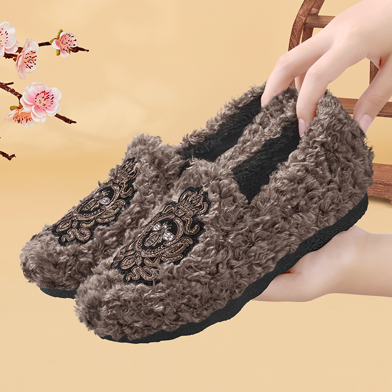 毛毛鞋女外穿新款软底毛毛鞋