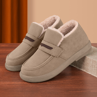 防滑软底厚底豆豆鞋 老北京棉鞋 保暖一脚蹬布鞋 加绒2025新款 女冬季