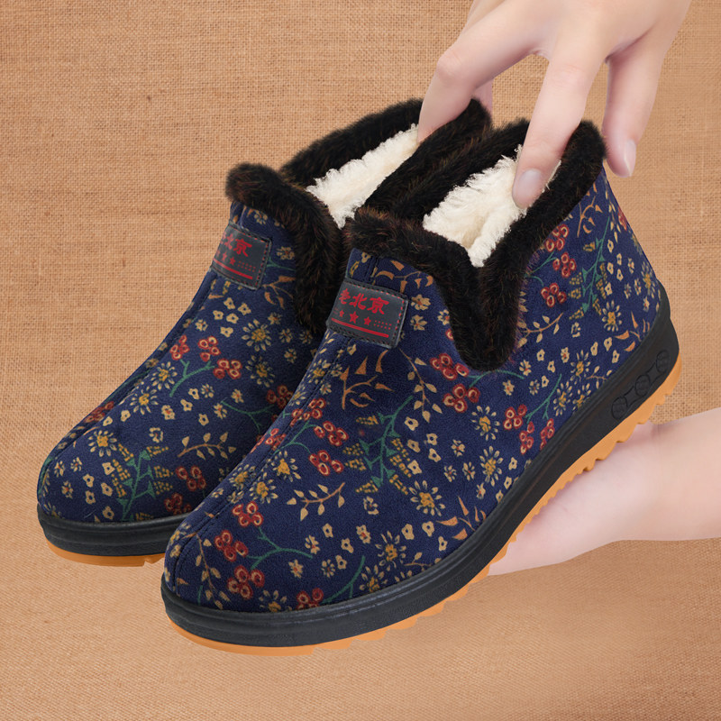 老北京布鞋女冬季羊毛加绒保暖妈妈棉鞋老太太奶奶棉靴防滑老人鞋,女鞋,传统布鞋,淘宝优惠券,粉丝福利购,淘宝优惠卷