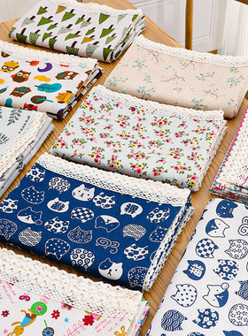 ins桌布棉麻布艺日系北欧风小清新格子网红书桌垫长方形餐桌台布