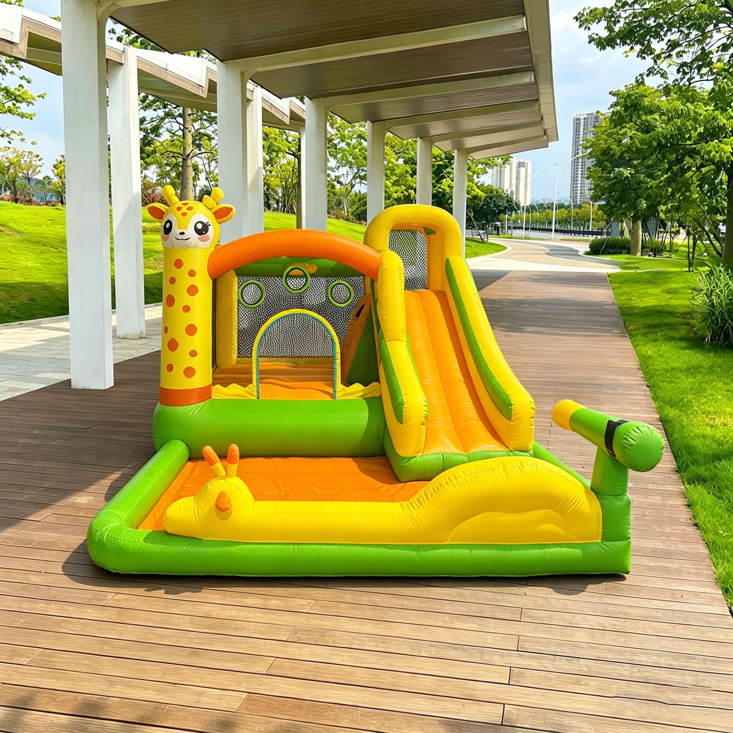 儿童充气城堡牛津布大型梅花鹿滑滑梯家用蹦蹦床投球戏水易折叠