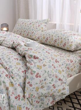 红色 秋冬纯棉被套单件100全棉被罩学生150x200x230双人田园文艺