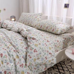 红色 秋冬纯棉被套单件100全棉被罩学生150x200x230双人田园文艺