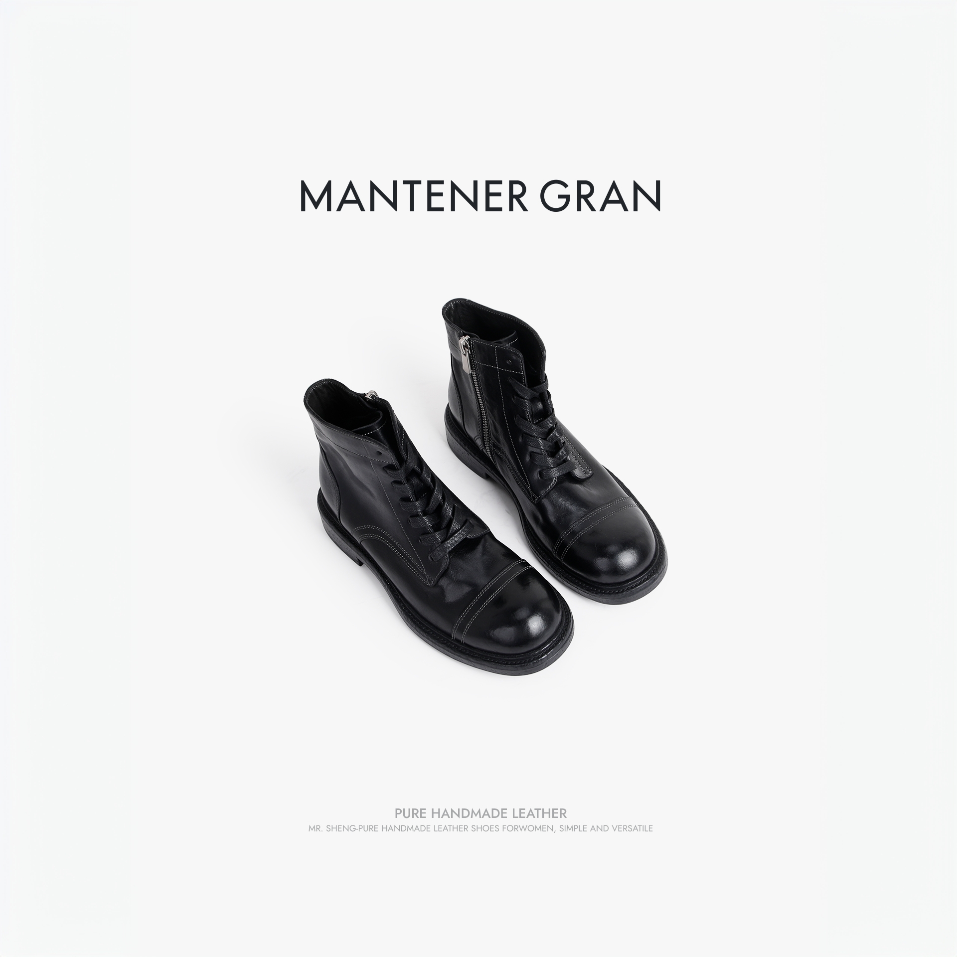 MantenerGran水洗牛皮马丁靴